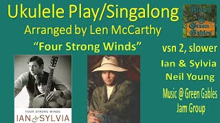 Ian &amp; Sylvia,Neil Young-Four Strong Winds,vsn2-slower(cover)Ukulele Play Along-Music At Green Gables