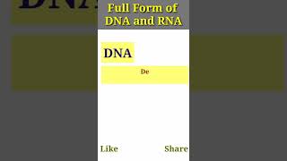 Full form of DNA and RNA|DNA RNA ka full form #gkfocus #gk