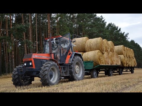 Prasowanie, zwożenie i układanie słomy 2013 [Full HD] Deutz-Fahr / New Holland / Schaffer / Ursus