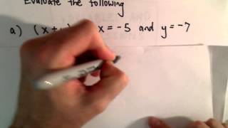 Evaluating Algebraic Expressions for Given Values of X and Y