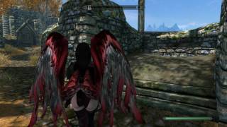 SKYRIM SPECIAL EDITION MODS ANIMATED FEATHERED WINGS - SORCERER VERSION