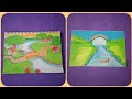How To Draw A Village Scenary Rainbow Village Scenary Oil Pastels Landscape Scenary Drawing