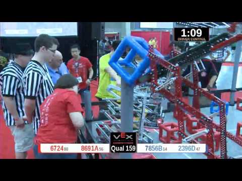 2015 VRC Engr Q159 - 6724 8691A vs 7856B 2396D - 25 to 40 - VEX Worlds 2015 - Engineering Division