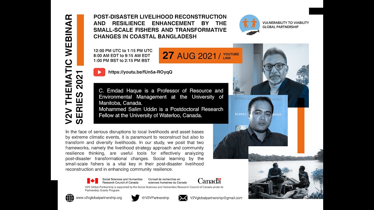 Post-disaster livelihood reconstruction and resilience enhancement by the small-scale fishers