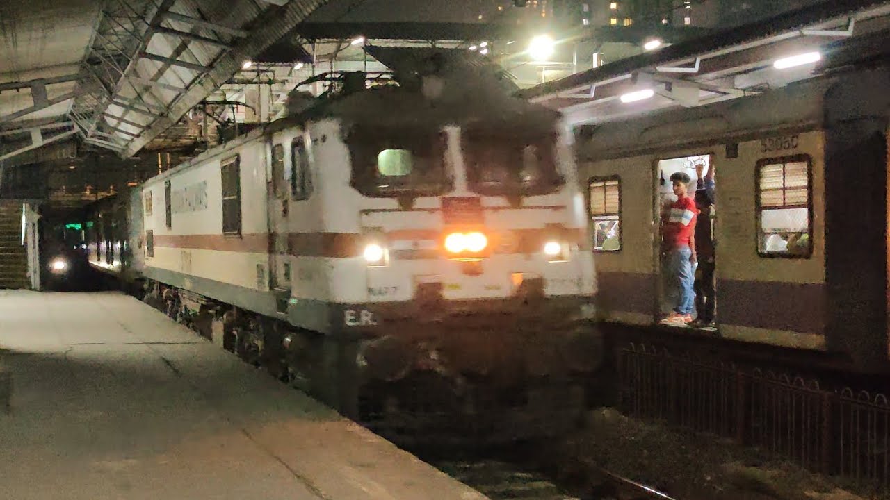 HWH WAP7 HAULED 12322 MUMBAI CSMT - HOWRAH MAIL (VIA GAYA) SKIPPING PAREL STATION || INDIAN RAILWAYS