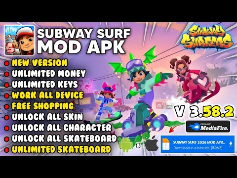 Subway Surf Mod Apk Terbaru 2026 Version 3.58.2 Unlimited Money & Unlock All Character