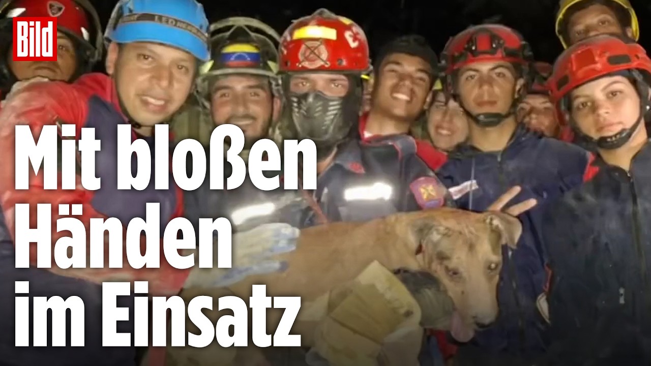 Emotionale Rettungsaktion in Venezuela - Retter bergen Hund aus den Trümmern