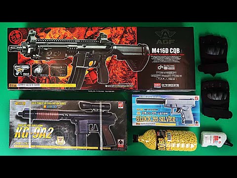 3 Realistic Toy Gun! Airsoft Black & Silver Revolvers - Box of Guns