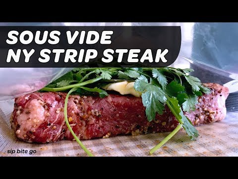 Sous Vide NY Strip Steak with Cilantro