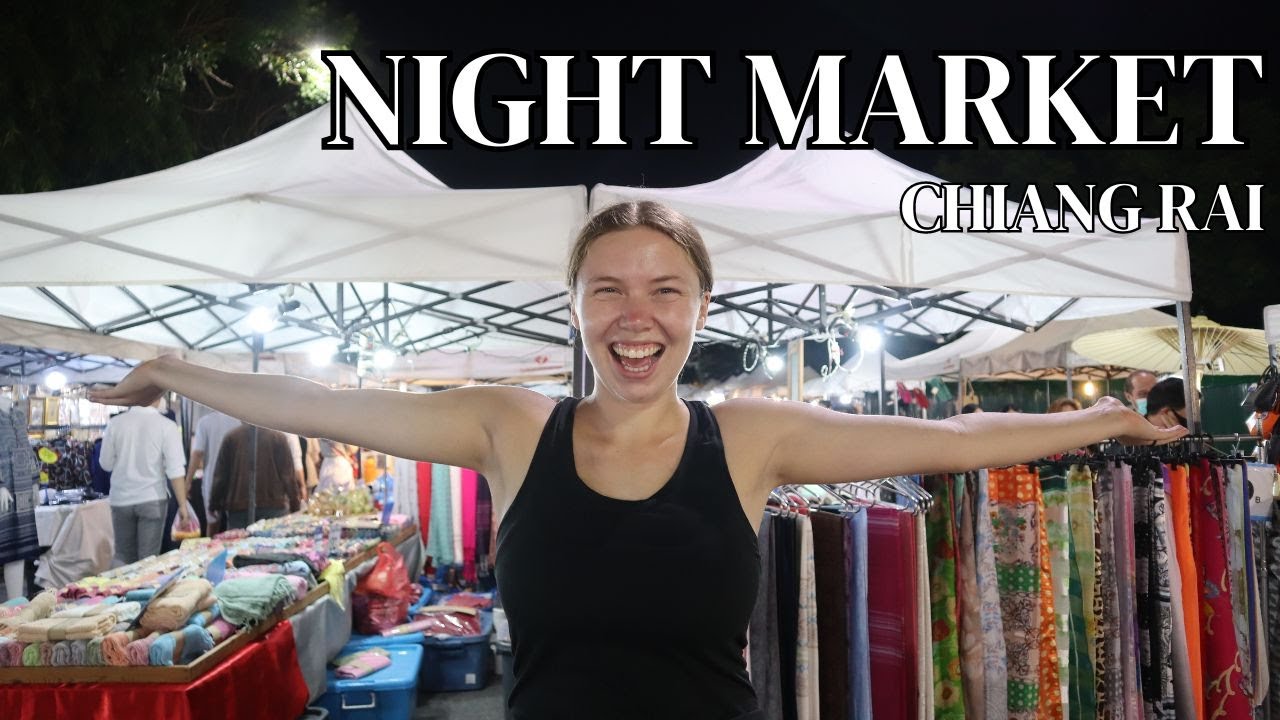 Experience Chiang Rai's allure firsthand as tourists & explore the vibrant Walking Street after dusk in this video.