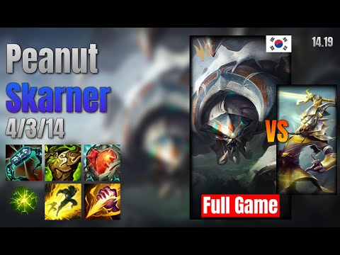Peanut Jungle Skarner vs Master Yi lol KR solo rank Full Game 14.19