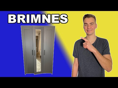 Part of a video titled Easy To Follow IKEA Brimnes 3 Door Wardrobe Tutorial - YouTube