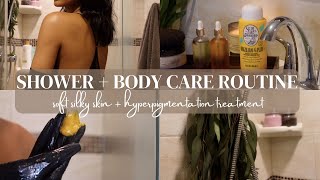 SUMMER SHOWER + BODY CARE ROUTINE| HYDRATED SKIN + NO HYPERPIGMENTATION