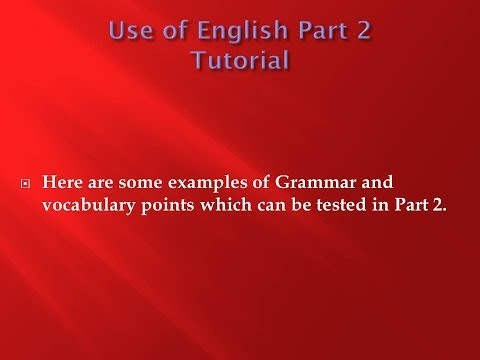 Use of English Part 2: Open cloze