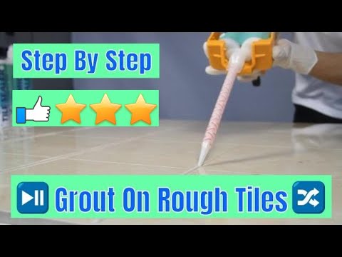 How to grout tiles/ rough surface tiles grout way/ kastar ce...