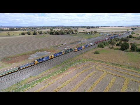 7902V Pacific National Mildura Container Train Crosses Grain Train (17/11/2023)  - PoathTV Railways