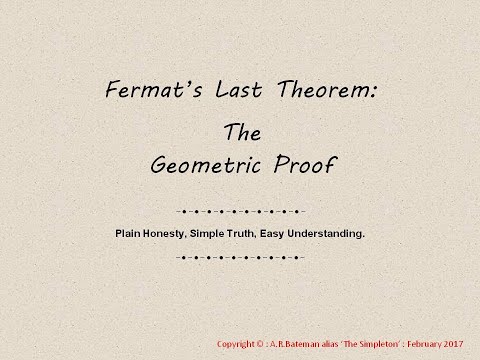 Fermat's Last Theorem; The Geometric Proof