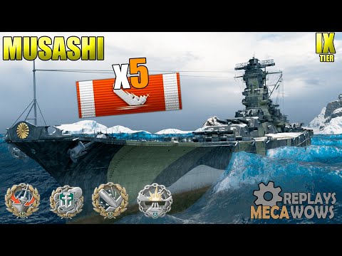 Musashi 5 Kills & 310k Damage | World of Warships Gameplay 4k