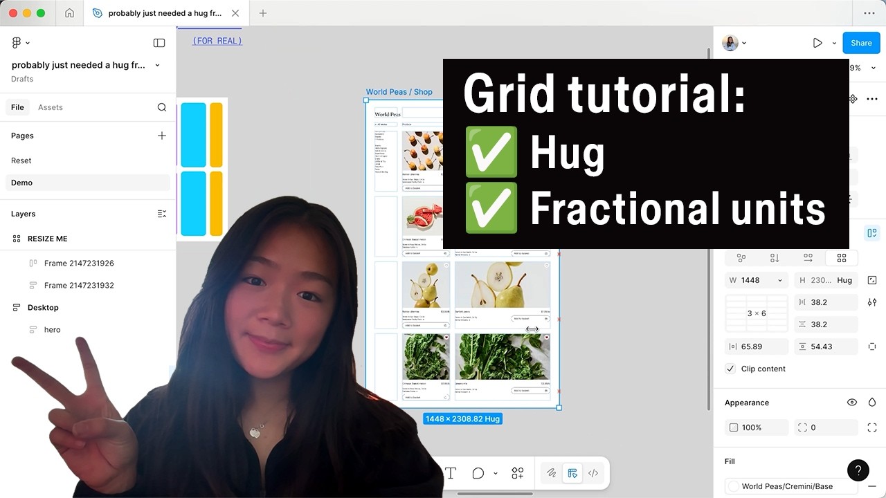 New Grid updates: Hug + fractional units | Figma