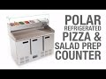 Video: Mostrador frigorífico de preparación 3 puertas 368L. 700mm. de fondo y vitrina Polar CN267