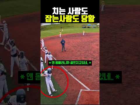 치는사람도 잡는사람도 당황 #야구
