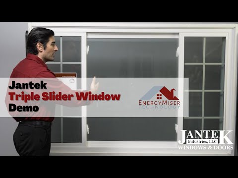 Part of a video titled EnergyMiser Triple Slider Window Demonstration - YouTube
