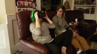 Trying VR Roller Coaster for First Time