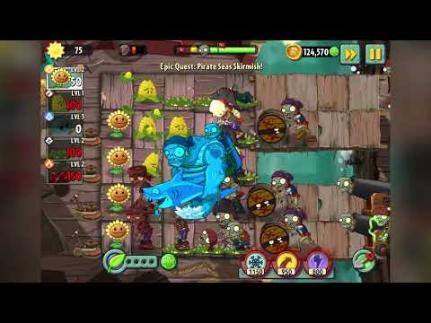 Plants vs zombies 2 / Epic Quest / Pirate Seas Skirmish! / Level 2