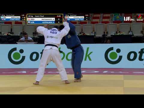 Judo Grand-Slam Abu Dhabi 2018. [-60KG] PAPINASHVILI Amiran (GEO) vs. LUTFILLAEV Sharafuddin (UZB)