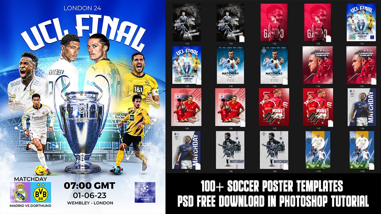 100+ Template Poster Sepak Bola PSD UNDUH GRATIS di Tutorial Photoshop