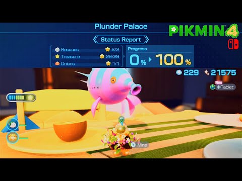 Pikmin 4 - Plunder Palace Cave All 100% & Bread Creatures! Exploring All Area - Hero's Hideaway