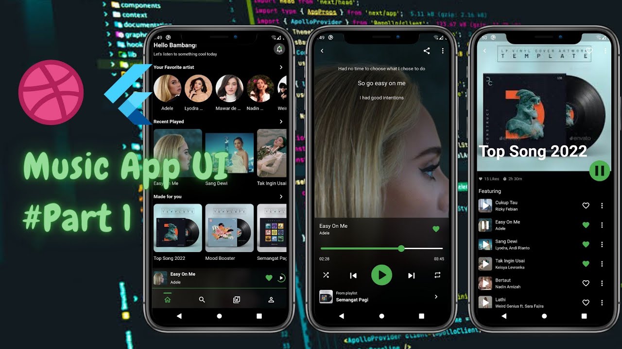 Music App UI #Part1📱🎧🎶🎵 | Dribbble to Flutter
