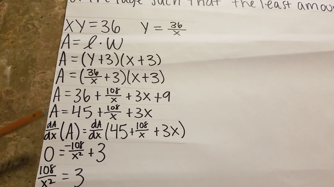 Optimization: Minimum Area