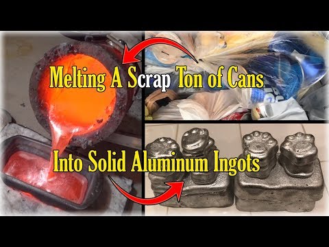 Melting A SCRAP Ton Of Cans Into Solid Aluminum Ingots!