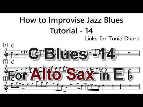 How to Improvise - Sandu (C Blues) - Tutorial for Alto Sax -14 (Licks for Tonic)