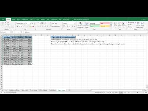Insert Slicer in PivotTable - Pivotda slicer əlavə etmək