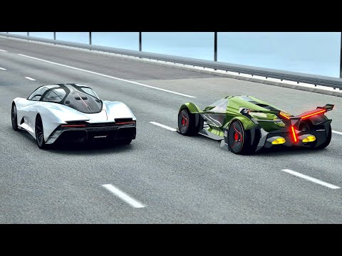 Lamborghini V12 Vision GT vs McLaren Speedtail - Drag Race 20 KM