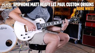 Video thumbnail for No Talking...Just Tones | Epiphone Matt Heafy Les Paul Custom Origins Bone White by Peach Guitars