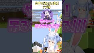 空中につられて喜ぶラプ様【兎田ぺこら/ラプラスダークネス/大空スバル/猫又おかゆ/ホロライブ切り抜き/#ホロドラゴンマイクラ/#shorts】