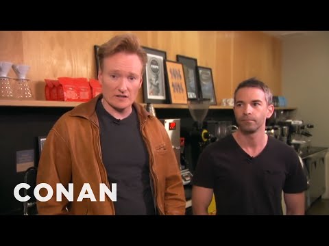 Conan a Jordan Schlansky na ochutnávce kávy