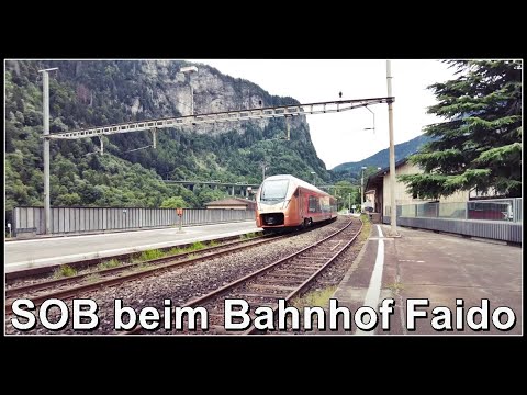 Südostbahn (SOB) beim Bahnhof Faido | Kanton Tessin | Schweiz 2023
