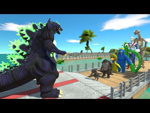 Super Godzilla WATER OASIS DEATH RUN - Animal Revolt Battle Simulator