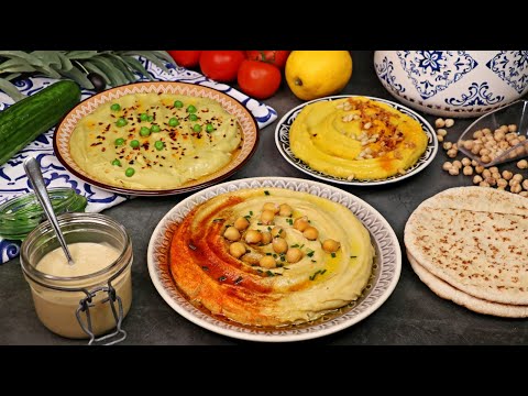WIE MACHT MAN BESONDERS CREMIGES HUMMUS? 3 VARIANTEN - TAHINI/SESAMPASTE EINFACH SELBER MACHEN