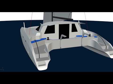 G Force 1200 Catamaran   Schionning Designs - 360 Degree Outer CAD Render