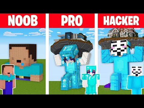 Minecraft NOOB vs PRO vs HACKER: STATUEN HAUS BAU CHALLENGE in Minecraft!
