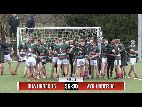RUGBY REPORT: WEST UNDER 16 CUP FINAL - GHA 36-30 AYR - 3.4.22