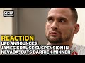 Reaction: UFC Announces James Krause Suspension in Nevada, Cuts Darrick Minner