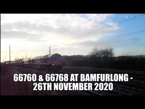 66760 & 66768 at Bamfurlong - 26th November 2020