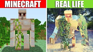 Golem vs Real Life Golem in Minecraft! Mobs in real life #1