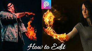 How to edit photo in Picsart - Fire hand 🔥🔥 